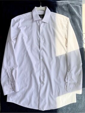 Jones New York Men's White Button-Up Dress Shirt